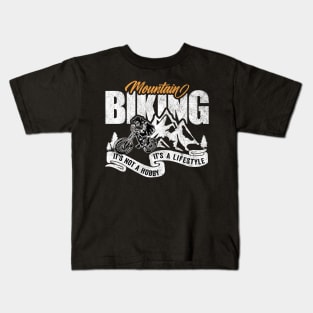 Mountain Biker Grunge Kids T-Shirt